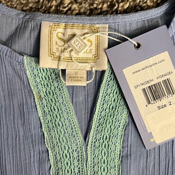 NWT Sail to Sable Kids Blue and Green Top - Picture 3 of 6